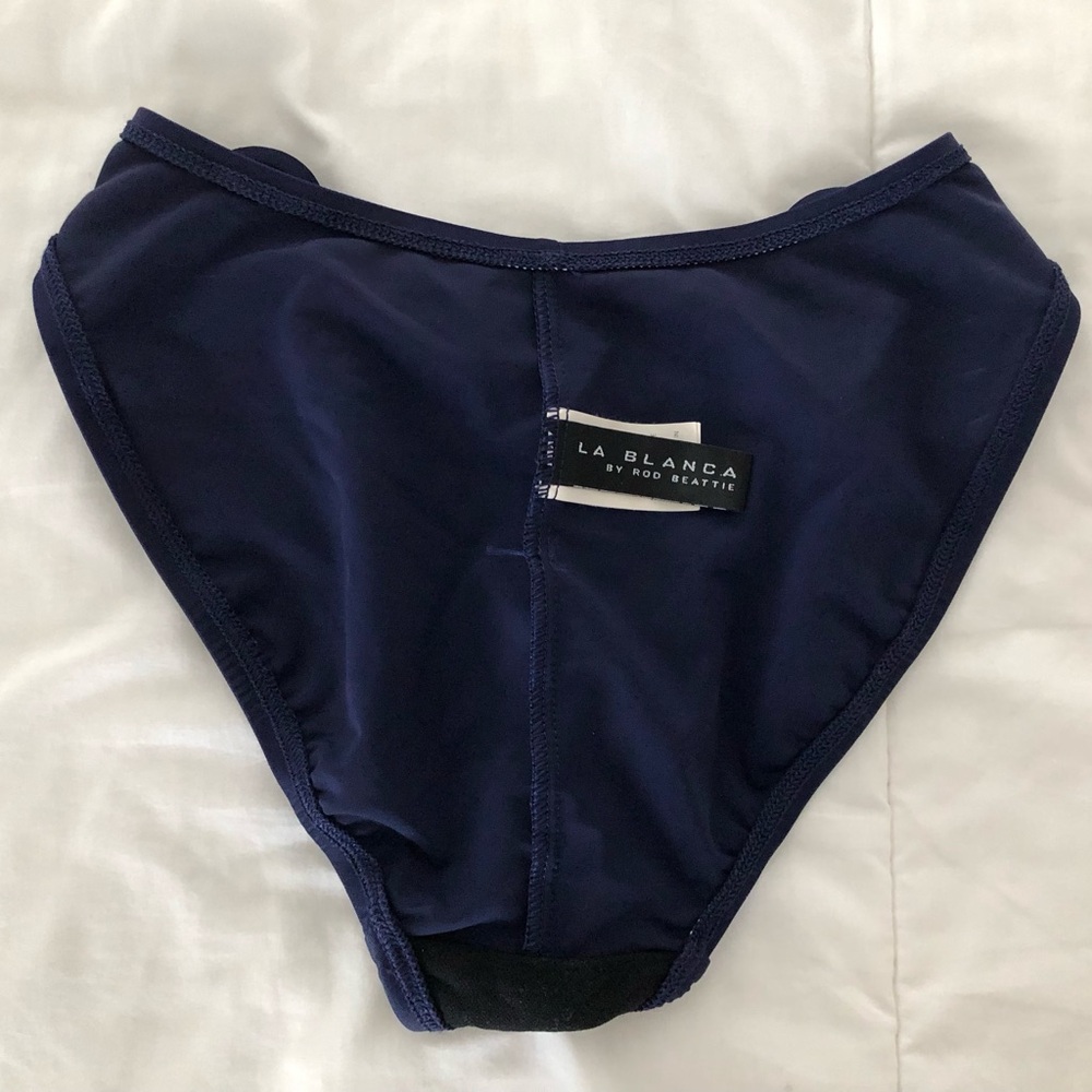 La Blanca Bikini Bottoms O-Ring Navy Blue Size 4 - Picture 3 of 7